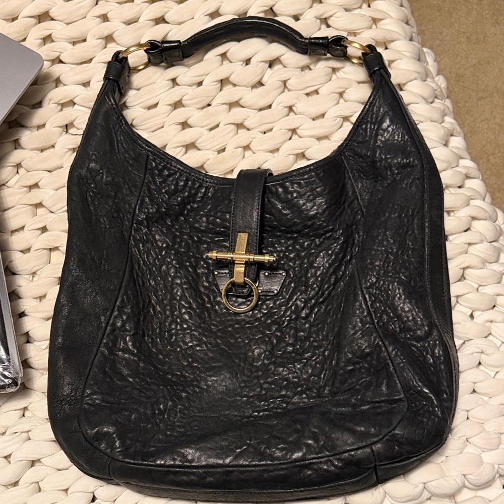 Givenchy Black Leather Hobo Bag